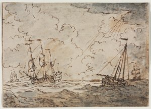 Navi in mare, XVII secolo da Ludolf Backhuysen