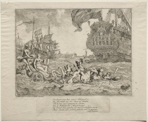 La personificazione di Amsterdam che cavalca il carro di Nettuno, 1701 da Ludolf Backhuysen
