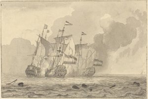 Una battaglia in mare da Ludolf Backhuyzen