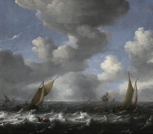 Marina con barche da pesca da Ludolf Bakhuizen