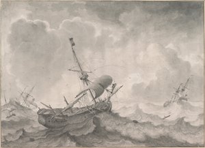 Navi in un mare in tempesta da Ludolf Bakhuizen