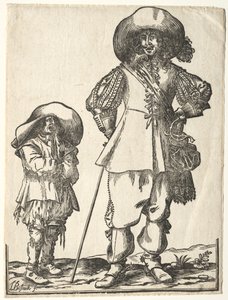 Cavaliere in piedi e ragazzo mendicante da Ludolph Büsinck