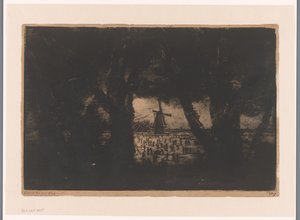 Paesaggio invernale olandese con mulini a vento e pattinatori da Ludovic Napoléon Lepic