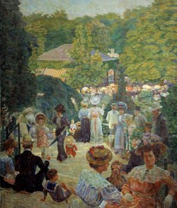 Il Parc Montsouris dal chiosco musicale nel 1900. Dipinto di Ludovic Vallee da Ludovic Vallee
