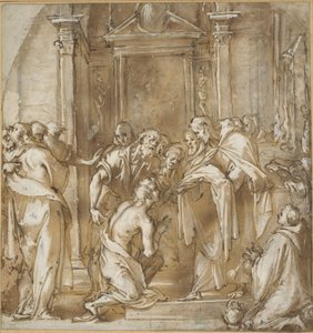 San Vincenzo Ferrer che prende i suoi paramenti da Ludovico Cardi called Cigoli