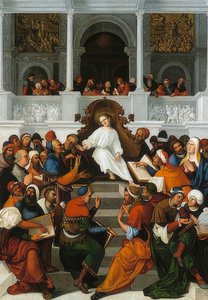 Gesù dodicenne che insegna nel tempio da Ludovico Mazzolino
