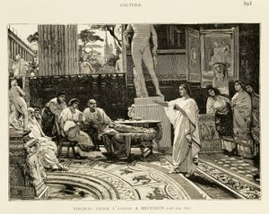 Mecenate ascolta Virgilio leggere l