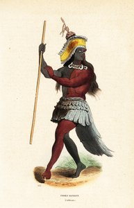 Uomo del popolo Ohlone o Costanoan che danza alla Missione San Francisco