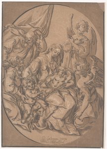 La Sacra Famiglia con il Bambino San Giovanni, in un ovale, c.1623