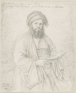 Il padre carmelitano Wolfgang Bock in costume orientale da Ludwig Emil Grimm