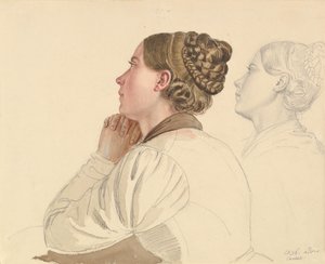 Studi di una donna in preghiera da Ludwig Emil Grimm