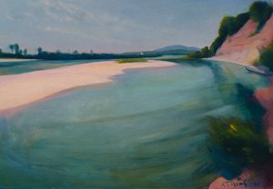 Il fiume Inn a Suben verso nord da Ludwig Ferdinand Graf