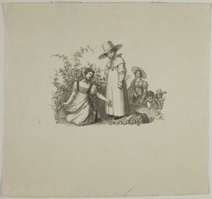 Famiglia con cestini da picnic da Ludwig Ferdinand Schnorr von Carolsfeld