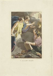 Rappresentazione allegorica con Disegno, Scrittura e Pittura