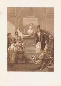 Rappresentazione allegorica con pietra commemorativa per Jan Nieuwenhuyzen, morto nel 1806 da Ludwig Gottlieb Portman
