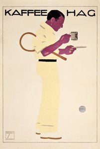 Poster pubblicitario per Kaffee Hag da Ludwig Hohlwein