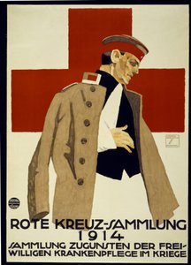 Campagna di Raccolta Fondi per la Croce Rossa Tedesca, pub. 1914 da Ludwig Hohlwein