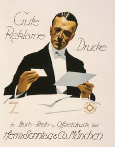 Buone stampe pubblicitarie presso Herm. Sonntag e Co. Monaco da Ludwig Hohlwein
