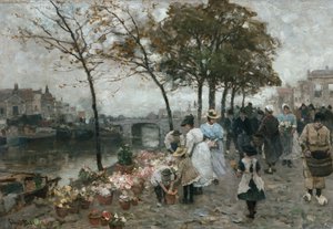 Mercato dei fiori lungo il canale