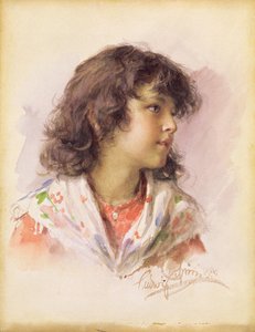 Testa di una ragazza, 1886 da Ludwig Passini