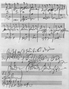 Partitura musicale manoscritta (inchiostro su carta)