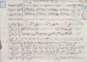 Pagina della partitura per la Sinfonia n. 6 in Fa maggiore, opus 68, di Ludwig van Beethoven da Ludwig van Beethoven