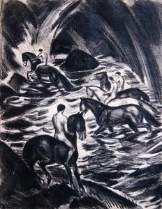 Giovani a cavallo da Ludwig von Hofmann