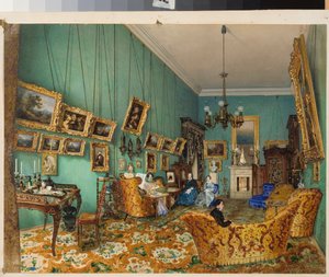 Interno di un salone da Luigi Premazzi