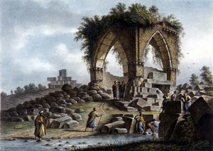 Fontana dei Serpenti, Siria, pub. da William Watts da Luigi (after) Mayer