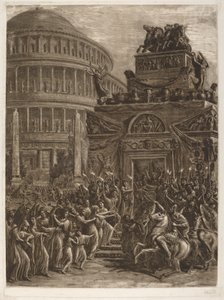 Il corpo di Adriano in stato accanto al suo mausoleo, fine XVIII-inizio XIX secolo da Luigi Ademollo