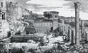 Rovine del Tempio di Vespasiano a Brescia da Luigi Basiletti