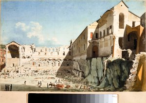 Cantiere di demolizione della chiesa e del convento di Santa Domenica a Genova