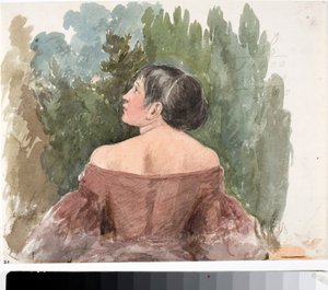 Ritratto di giovane donna di spalle (Acquerello, ca. 1825)