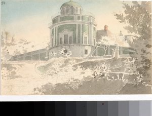 Veduta del Padiglione Kaffeehause nei giardini di Boboli (Acquerello, ca. 1825) da Luigi Garibbo