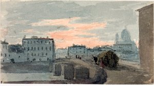 Veduta del ponte della Carraia, Firenze (Acquerello)
