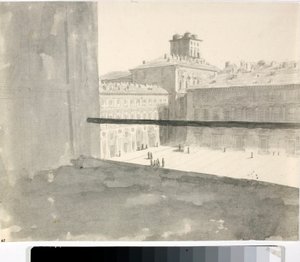 Vista su una piazza da una finestra, Italia da Luigi Garibbo