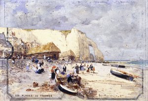 La spiaggia di Etretat da Luigi Loir