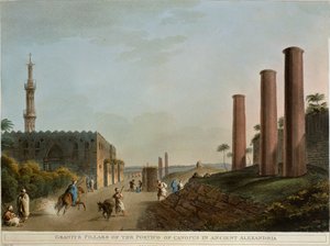 Egitto, Alessandria, Colonne di granito del portico di Canopo da Luigi Mayer