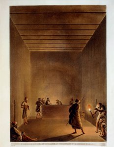 Egitto, Stanza e sarcofago della Grande Piramide di Giza, incisione da "Vedute" di Luigi Mayer da Luigi Mayer