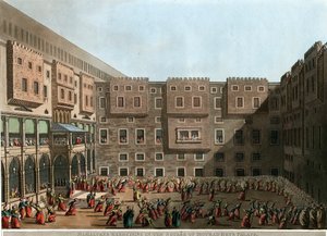 Mamelucchi che si allenano nella piazza del Palazzo di Murad Bey da Luigi Mayer
