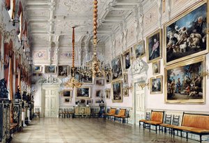 La sala da ballo nella casa del conte Bezborodko, San Pietroburgo, 1849 da Luigi Premazzi