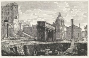 La Colonna di Foca nel Foro Romano da Luigi Rossini