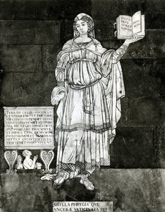 Dettaglio del pavimento raffigurante la Sibilla Frigia