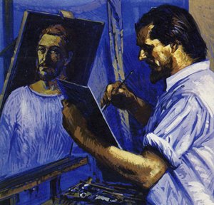 Gauguin vive in povertà, vendendo solo qualche quadro (litografia a colori). da Luis Arcas Brauner