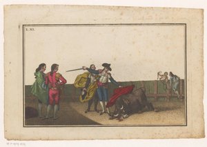 Toro trafitto da un matador (Coleccion de las principales suertes de una corrida de toros) da Luis Fernandez Noseret