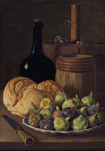 Natura morta con fichi e pane, c. 1770 da Luis Meléndez