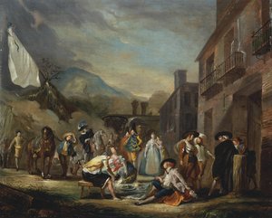 Un picnic in una locanda di campagna da Luis Paret y Alcazar