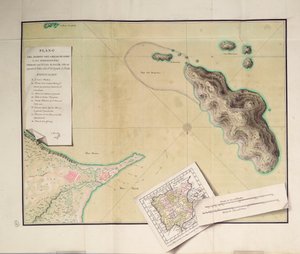 Mappa di Callao e Lima da Luis de Surville