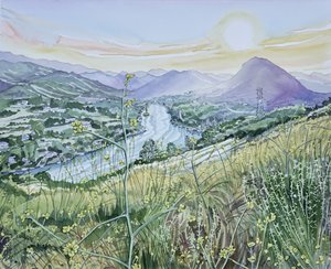 Alba nella valle del fiume