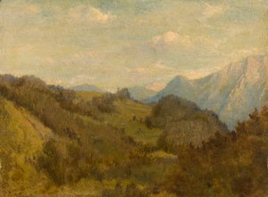 Vicino a Oberaudorf, sullo sfondo il Zahmer Kaiser e il Tiroler Heuberg da Luitpold Faustner
